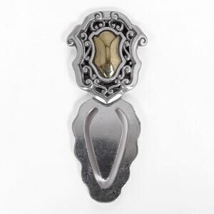 Vintage Brighton Small Bookmark Two Tone Gold Silver 2.5" Collectible